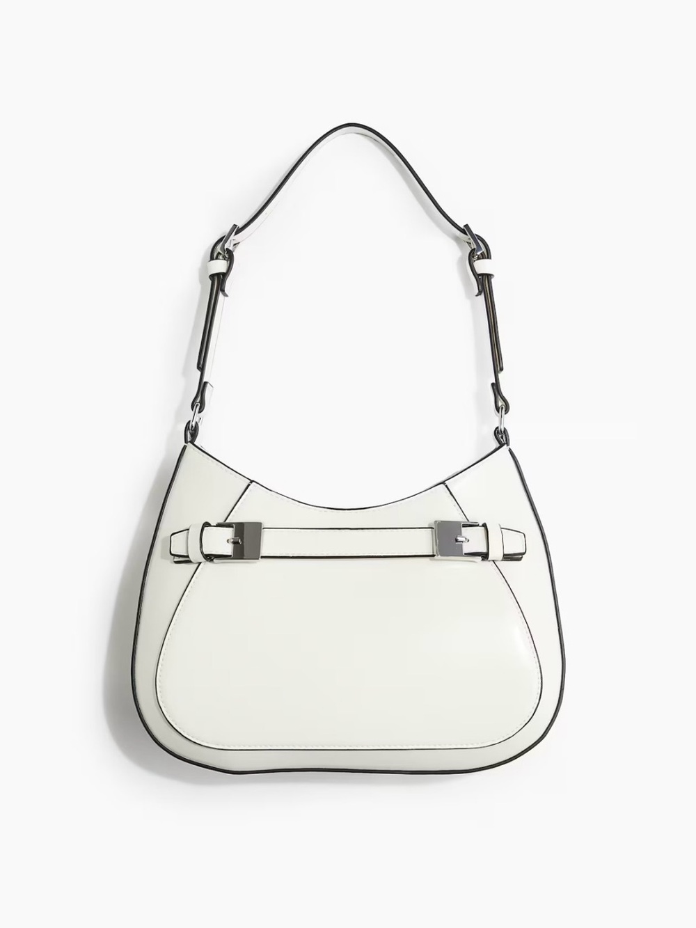 H&M Creamy White Shoulder Bag with Buckle Trim